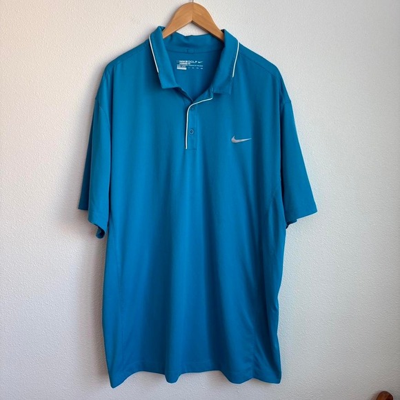 Nike Other - Nike Golf Mens Dri-FIT Blue Short Sleeve Polo Shirt Standard Fit XXL 2XL